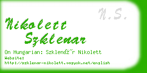 nikolett szklenar business card